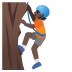 🧗🏿 person climbing: dark skin tone display on Google